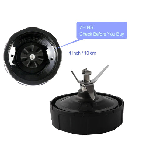 Single Pack 7 Fin Blender Extractor Blade Assembly Replacement For Auto iQ Blenders Fits 4 Inch Cup Models BL480 BL482 BL642