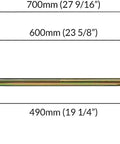 Dope 29 Inch Go Kart Rear Live Axle Kit With 13x5.00-6 Tubeless Wheels And Tires, shown with dimensional measurements.