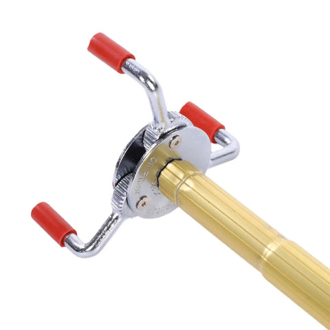 Top Shelf Smoke Detector Removal Wand With Extendable Aluminum Pole For Vaulted Ceilings and Open Stairwells Featuring Fast Snap Adapter detailing the head design.