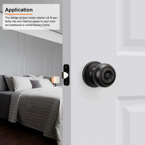 10 Pack Oil Rubbed Bronze Interior Door Knobs Privacy Round Doorknobs For Bedroom Or Bathroom Classic Hardware Set