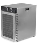 Hella Smooth Electric Food Dehydrator With Twelve Heavy Duty Stainless Steel Trays, front view showcasing the control knobs and trays.