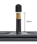 Close-up of Schrader AV32mm valve on Two Pack Beefy 20x3 E-Bike Inner Tubes For Fat Tires 64/76-406, high pressure detail