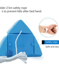 Bolder 2.5m safety rope in blue, designed to prevent falls, securely tied to a hand.