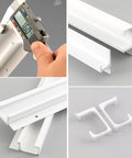 Concealed Cupboard Handles G Type Kitchen Pulls For Cabinets And Wardrobes In White Aluminum Low Profile Finger Edge Design