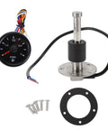 Top Shelf Marine Fuel Sender And Gauge Kit Featuring A Heavy Duty 100Mm Metal Housing 240 To 33 Ohm Range Plug And Play Easy Mount Kit For Watercraft Tanks with gauge, sender, and mounting hardware.