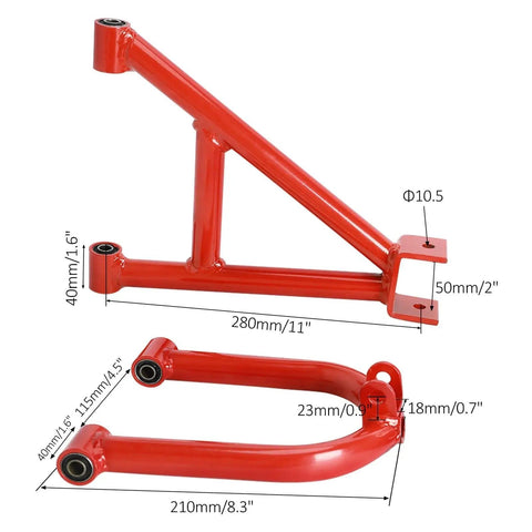 Red swingarm components from Beefed Up 60V 2500W Brushless Motor Kit With CV Axle Shaft Rear Swingarm Differential Controller And 5000RPM For DIY 4WD Golf Carts Go Karts ATVs Buggies Quads And Trailer Tractors.