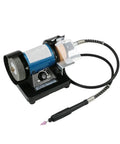 A Straight Up Rock Solid Mini Bench Grinder With A Beefy 150W Engine And Adjustable Speed for polishing and sanding, compact design.