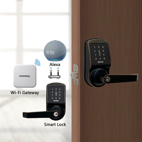 Keyless Fingerprint Smart Door Lock With Touchscreen Keypad And Auto Locking For Home Office Airbnb And Rental Properties Aged Bronze Finish