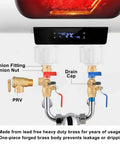 Three Quarter Inch IPS Isolator Tankless Water Heater Service Valve Kit with brass construction and red/blue handles