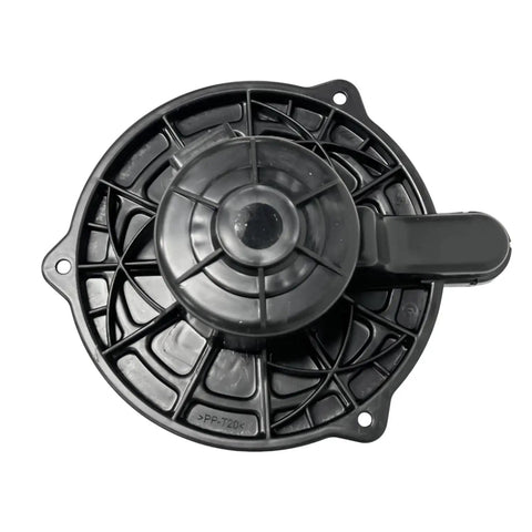 Oem Replacement AC Heater Blower Motor Fan Built Like A Tank For Hyundai Santa Fe Santa Fe Sport 2010 To 2017 And Kia Sorento 2011 To 2015 top view of black fan motor