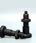Index Plunger Spring Pin Return Screw Lock, No BS Construction, Heavy Duty Hardware, T613A-10-1-5, close-up view of black steel locks