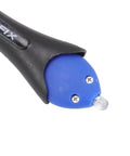 Close-up of UV Curing Adhesive Pen For Beast Mode Five Second Liquid Welding Repair with blue tip and black grip.