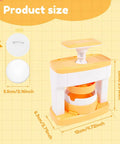 DIY Button Maker Kit 2.16 Inch Pin Press Machine Set With 48 Button Parts showing product dimensions and badge size
