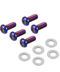 Badass Slick Blue Titanium Alloy Derby Cover Screws For Harley Road Glide FLTRX And Heritage Softail Classic FLSTC 5 Piece Heavy Duty Corrosion Resistant Motorcycle Fastener Kit with washers