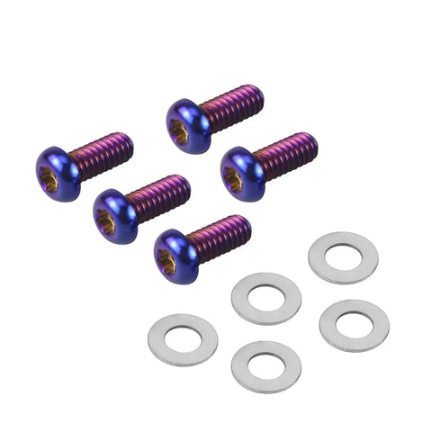 Badass Slick Blue Titanium Alloy Derby Cover Screws For Harley Road Glide FLTRX And Heritage Softail Classic FLSTC 5 Piece Heavy Duty Corrosion Resistant Motorcycle Fastener Kit with washers