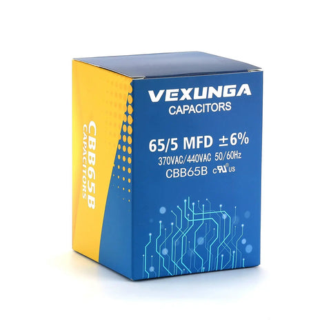 Running Like A Champ Smooth As Butter Top Shelf Heavy Duty 65 Plus 5uf Cbb65 Capacitor Replacement For Ac Condensers And Heat Pumps product packaging view