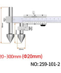 Rugged Stainless Steel Center Distance Cone Caliper Precision Hole Offset Gauge With Crisp Vernier Scaling And A Compact Design Built Tough for measurements 20 to 300 mm.