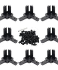 Badass 10 Series Corner Connectors For 10x10mm Aluminum Extrusion Framing Kits With Zinc Alloy Brackets And Heavy Duty Set Screws, black brackets and set screws.