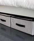 Built Tough Foldable Storage Tubs With Slick Glide Bottom For Easy Tucking Under Beds And Closets, cotton linen material.