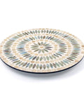 13.4 Inch Round Mother Of Pearl Lazy Susan With Dot Blue Shell Design Hella Smooth Rotating Turntable Tray decorative top with intricate pattern