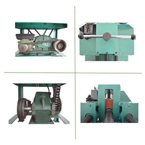 Rock Solid Rolling Electric Pipe Bender And 1500W Tube Bending Machine Powered By 110V Supply showing motor and mechanisms.