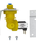 Ice Machine Water Valve Replacement IH9124 000009124 with yellow valve, metal bracket, and screws, 220-240V, 6W, 2.64 GPM