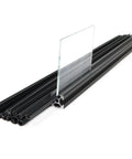 25 Pack 420mm U Channel T Slot Groove Strip Super Sleek Panel Edge Trim No Sweat Snap Setup For 15 Series Modular Frames holding glass.