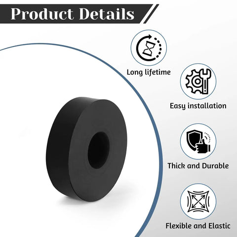 Rock Solid Black Rubber Spacers For Home Improvement, 32 Pack, heavy duty washer bumper, 0.7 inch outer diameter, flexible mounting pad