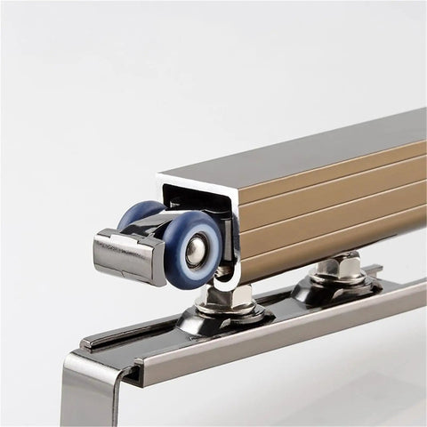 Upgraded Heavy Duty Stainless Steel Door Rollers For Sliding Furniture Doors And Closets Ultra Silent Smooth Operator hanging track with blue wheels