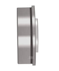 Close-up view of a flanged lawn mower wheel bearing showing metal construction for the Ten Pack Top Shelf Lawn Mower Wheel Flanged Bearings With Grease Seal 3/4 Inch Bore And 1 3/8 Inch Outer Diameter Replaces John Deere Toro Mtd Craftsman Parts.