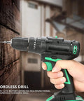 Professional Grade Heavy Duty Badass Cordless Drill 21V Electric Power Tool 45Nm Direction Reversible Switch Us Plug 110V For Wood And Metal Auto Repair Jobs drilling into wood.