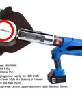 Beast Mode Electric Cable Cutter With 200kN Ratchet Power LED Display Battery Pack 70mm Cut For Aluminum And Armored Copper Cables