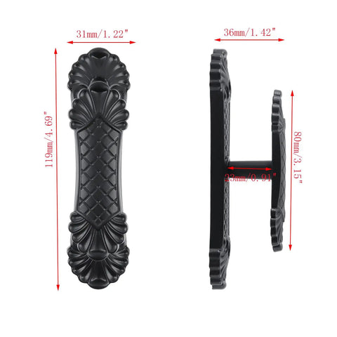 Heavy Duty Black Zinc Alloy Wall Towel Hooks For Bathroom Sturdy Construction Coats Hats Bags Hang Secure Sleek Matte Finish side view with measurements