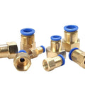 100 Piece Pneumatic Air Connector Set Brass Quick Pipe Fittings with blue seals, female threads for various hose sizes