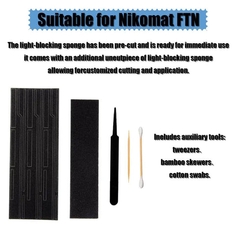 Pre Cut Self Adhesive Light Seal Foam Replacement Kit To Banish Light Leaks On Classic Cameras including pre-cut sponge and tools.