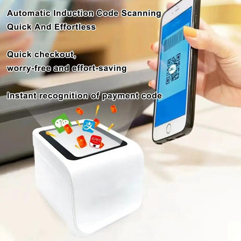 Desktop Barcode Scanner With Auto Sensor USB Powered No Fuss Plug And Play Hands Free Bar Code Reader scanning mobile QR code