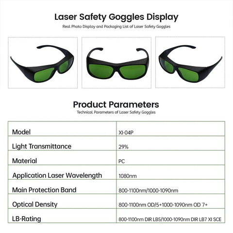Hardcore Laser Welding Safety Glasses With Durable Green Lens And Certified Infrared Eye Protection For Rock Solid Workshop Gear and Straight Up Fabrication Jobs displayed at different angles.