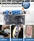 Heavy Duty Semi Automatic Labeling Machine For Corner Sealing 90 Degree Angle, efficient labeling process shown with packaging.