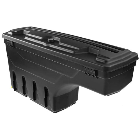 Heavy Duty Left Side Truck Toolbox For Chevy Silverado 1500 And Gmc Sierra 1500 black hardcase storage rack, large size, durable plastic.