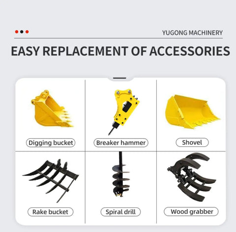 Compact Backhoe Loader Machine With Front Bucket For Landscaping And Construction Jobs Small Wheel Digger Accessories