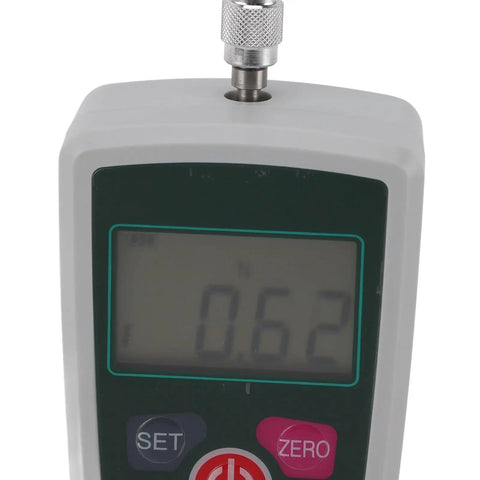 Top Shelf Slick Digital Force Gauge And Handheld Push Pull Tester Delivers Hella Accurate Readings Up To 3 Newtons, showing display at 0.62N.