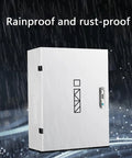 Rock Solid Outdoor Ev Charger Enclosure Lock Box Galvanized Steel Cover with secure lock in rainproof setting.