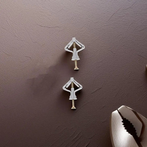 Drywall Anchors Kit With 50 Heavy Duty Plastic Butterfly Anchors And Screws Quick Easy Install For Hollow Walls And Plasterboard
