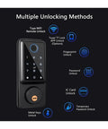 Built Tough As Nails Waterproof Biometric Smart Deadbolt Door Lock With Dual WiFi And Bluetooth Keyless Entry multiple unlocking methods infographic