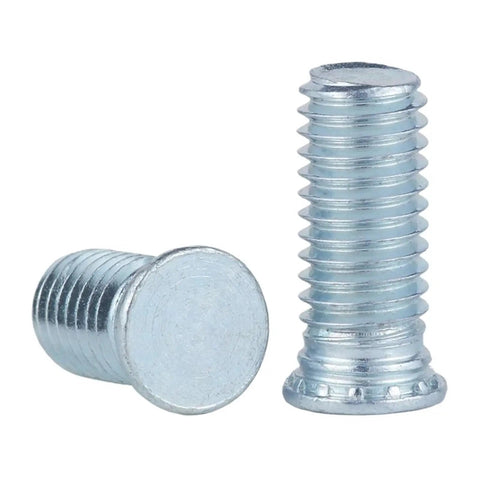 Badass Self Clinching Studs And Pressure Rivet Screws Built From Premium Carbon Steel With Zinc Plating. Round flat head screws.
