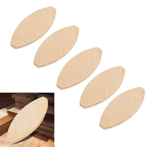 Beech Woodworking Biscuits Set For Strong Joints, 100 Pieces, Size 0 10 20, Premium Adhesive Bonding Ready shown in detail