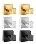 Solid Double Hook Wall Mount For Small Bathrooms Sleek Silver Finish Space Saving Towel Rack With Heavy Duty Grip Easy Wipe Design That Totally Flips Your Messy Vibe Today in gold, silver, and black finishes.