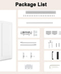 Package list for Straight Up Smooth Concealed Sliding Barn Door With Soft Close Hardware Kit, includes door and installation components.