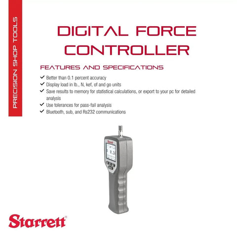 Digital Force Gage Boasting 100 LBF Punch for Tensile Compression Work with Nuts Accuracy Better Than 0.2 Percent Full Scale, handheld with display.