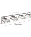 Diagram of the Five Light LED Vanity Light Bar For Bathrooms 31.5 Inch Modern Over Mirror Mount Glass And Stainless Steel Long Light